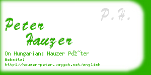 peter hauzer business card